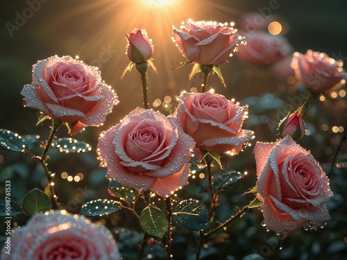 Dew-Kissed Roses: A Sunrise Symphony