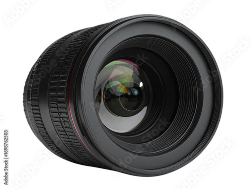  Wide Angle Camera Lens with Cap Removed, Modern Design, Isolated on Transparent Background