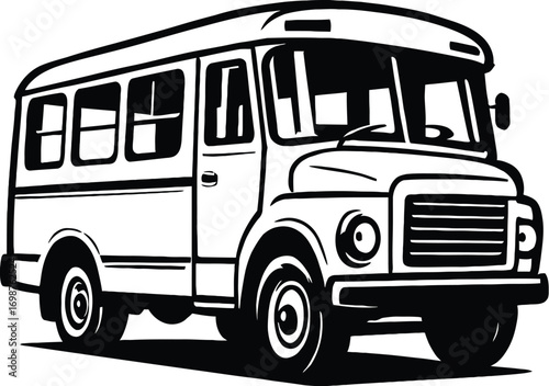 Vintage Bus Icon Vector - Classxic Symbol for Retro Travel, Urban Commute, and Nostalgia