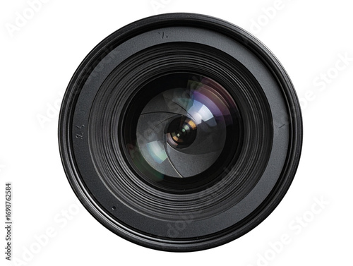 Wide Angle Camera Lens with Cap Removed, Modern Design, Isolated on Transparent Background