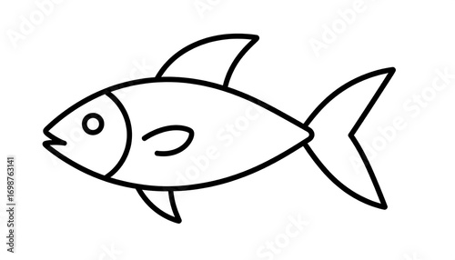 Simple black line drawing of a fish