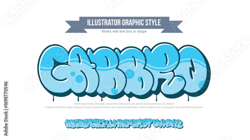 Gabbro, Colorful graffiti editable text style effect. Vector text effect with paint wall concept.	