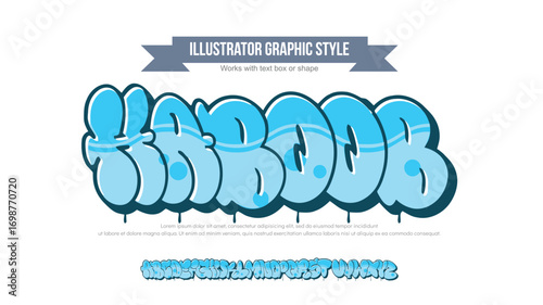 Haboob, Colorful graffiti editable text style effect. Vector text effect with paint wall concept.	