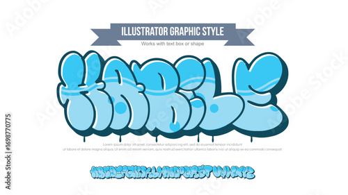 Hable logo graffiti font text effect, spray and street text style	
