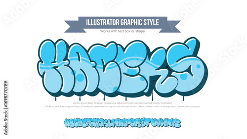 Haceks, Colorful graffiti editable text style effect. Vector text effect with paint wall concept.	
