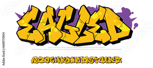 Eagled, Colorful graffiti editable text style effect. Vector text effect with paint wall concept.	
