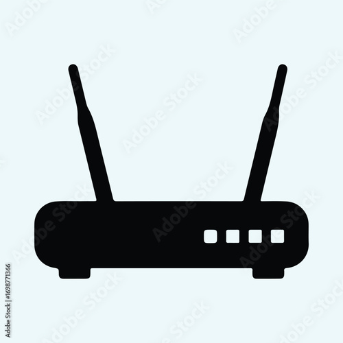 Illustrator Vector Modern wireless internet router technology silhouette