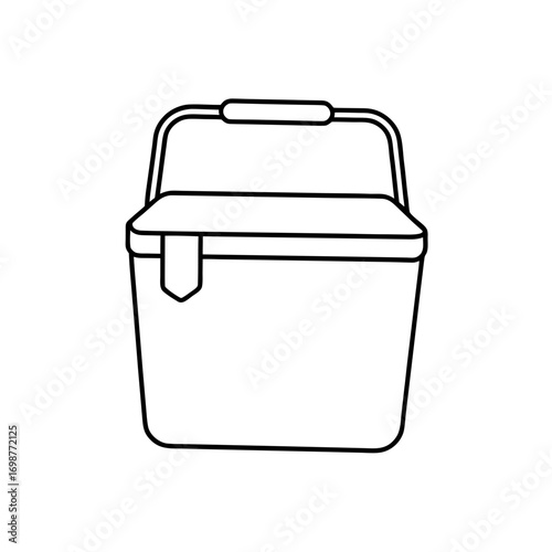 Outline of a portable cooler on transparent background