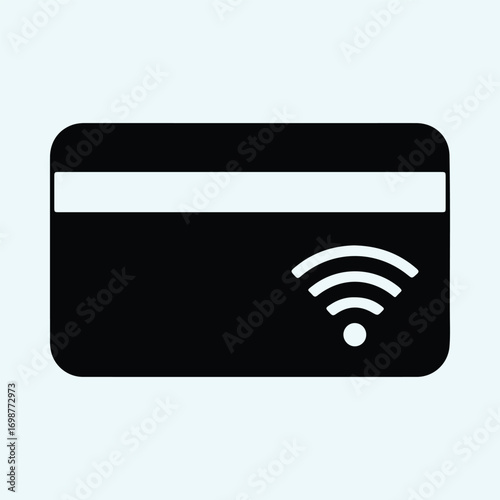 Illustrator Vector Wireless credit card payment gateway online shopping silhouette