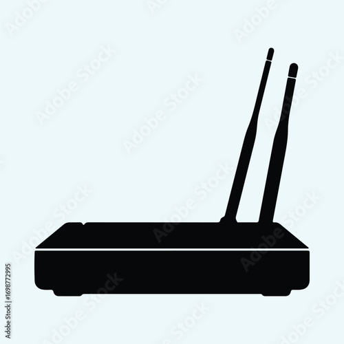 Illustrator Vector Wireless internet router modem connection technology silhouette