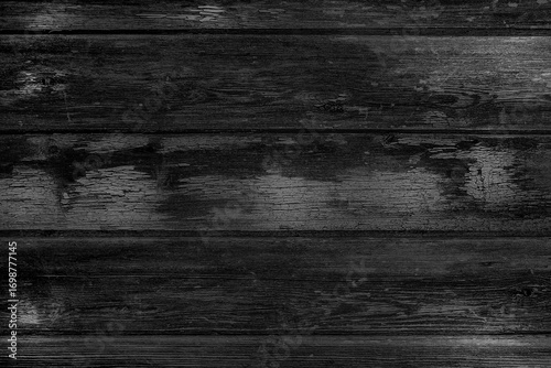 Black paint texture old wooden fence plank abstract pattern background board dark