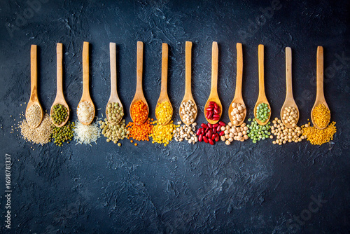 Different types of legumes ...