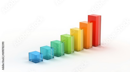 three-dimensional bar graph arranged in a stair-step pattern, with each bar a different height and color (e.g., blue, green, and orange). The bars are made of a transparent Free Download three-dimensional bar graph arranged in a stair-step pattern, with each bar a different height and color (e.g., blue, green, and orange). The bars are made of a transparent - GFXLoad