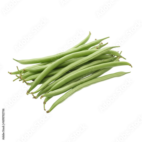 Fresh green beans isolated on transparent background