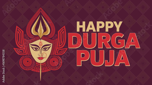 Happy Durga Puja Goddess Illustration Celebration