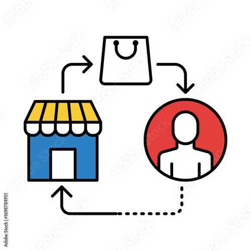 Direct Sale Icon for selling products directly to consumers, bypassing intermediaries for better control and higher profit margins.