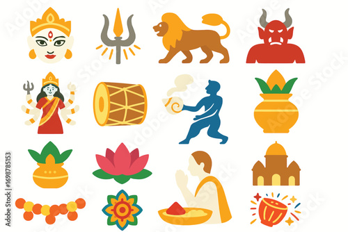 Durga Puja Hindu Festival Icons Goddess Celebration Traditions