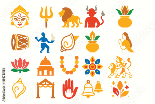 Durga Puja Hindu Festival Icons Goddess Celebration Traditions
