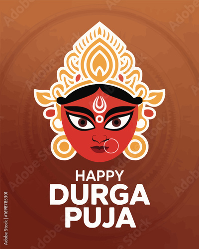Happy Durga Puja Goddess Illustration Celebration