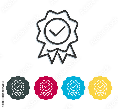 Certfied Award Badge - Pleat Rosette - Stock Icon