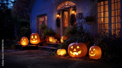 halloween pumpkin in the window