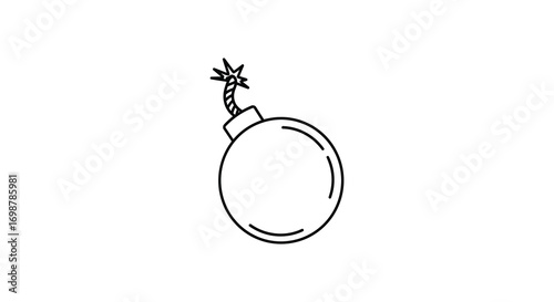 a simple line drawing of an eggplant with stem