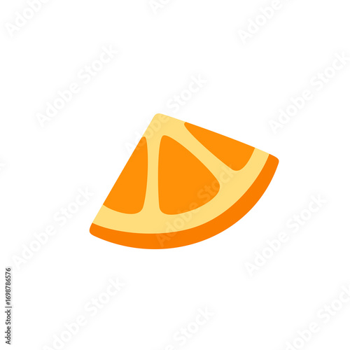 Orange wedge flat style isolated illustration