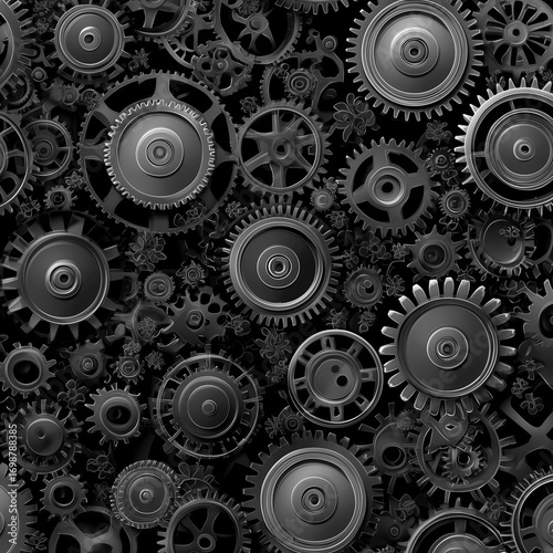 Wallpaper Mural Seamless pattern gear backgrounds wheel. Torontodigital.ca