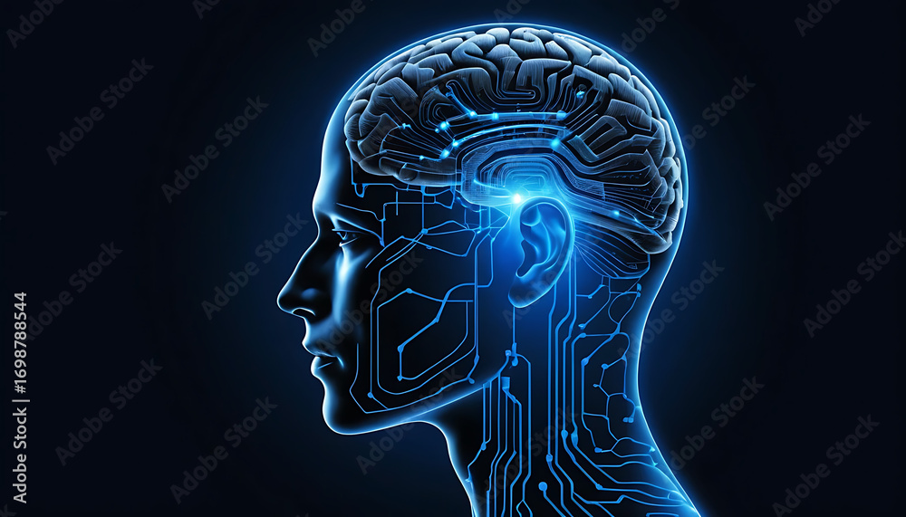 Fototapeta premium Machine Learning (ML) Technology Concept Depicting Core Algorithms, Predictive Analytics, Data Training Models, Neural Networks, and Intelligent Automation for Advanced Artificial Intelligence