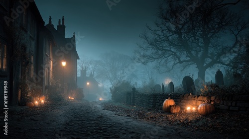 halloween night scene