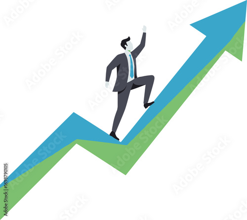 Business Growth, Climbing to Success, Financial Success, Upward Trend, Career Progression
