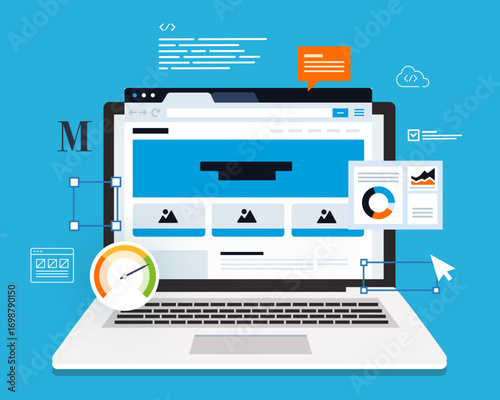 Flat vector illustration web design