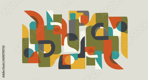 Abstract Geometric Composition in Vibrant Colors.