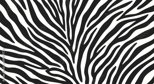 Abstract Zebra Stripes Pattern Black and White Animal Print Design.