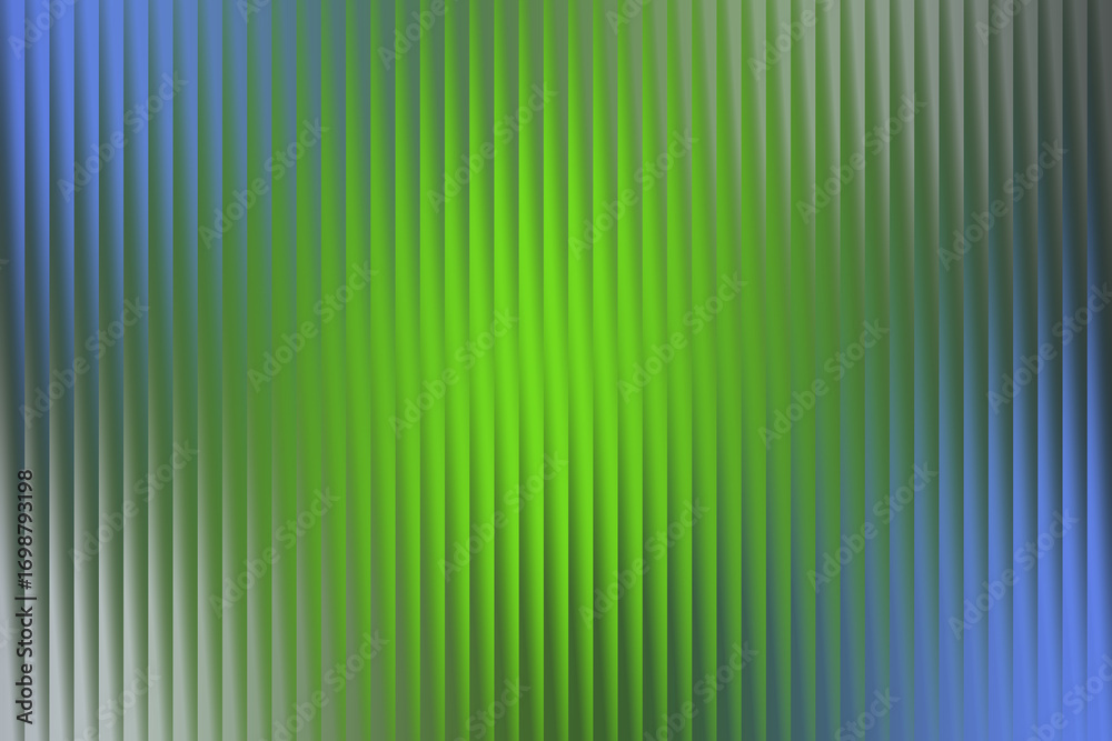 Fototapeta premium Abstract background with vertical ribbed texture and green and blue gradient