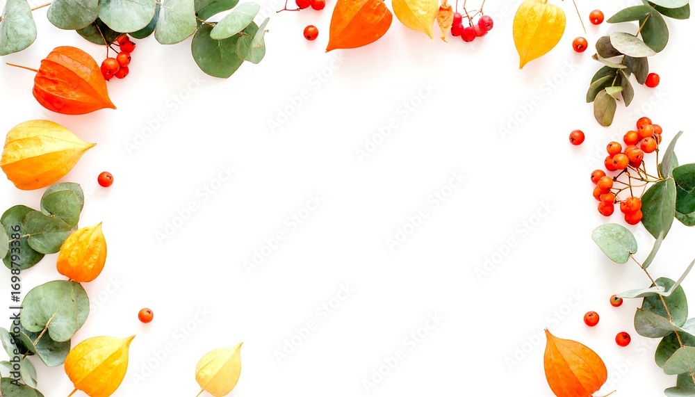 Fototapeta premium Autumnal botanicals frame