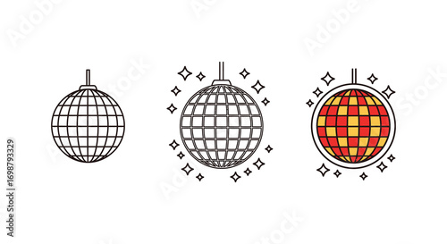 disco balls in various designs and colors