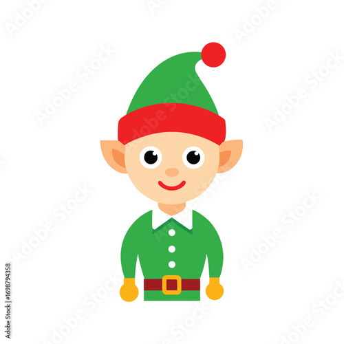 christmas elf on white background