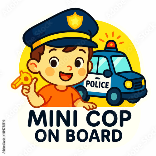 Mini Police Officer Driving with Toy Car Adventure