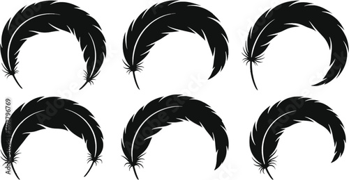 Vector art of elegant black feather silhouette, a minimalist design for nature, wildlife, and abstract concepts