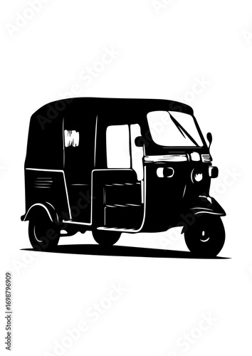 Auto Rickshaw Silhouette Illustration