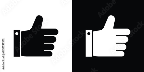 thumbs up icon. flat and line style collection.