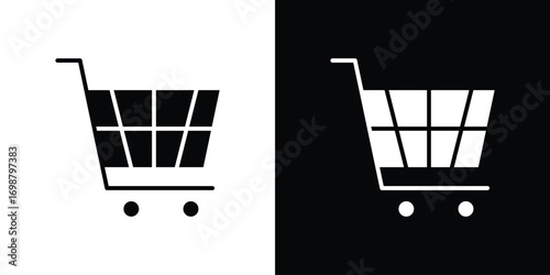Shopping cart icon. flat and line style collection.