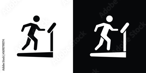 Treadmill icon. flat and line style collection.