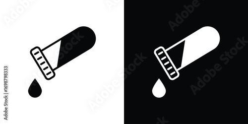 Test tube icon. flat and line style collection.