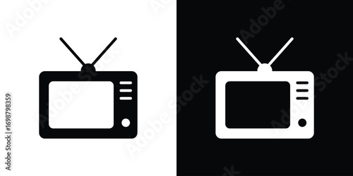 Television icon. flat and line style collection.