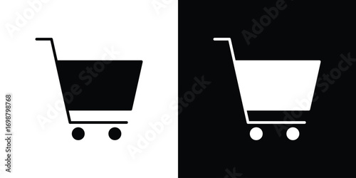 Shopping trolley icon. flat and line style collection.