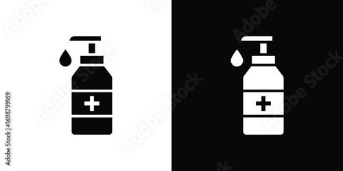 Sanitizer icon. flat and line style collection.