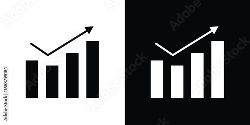 Sales growth icon. flat and line style collection.