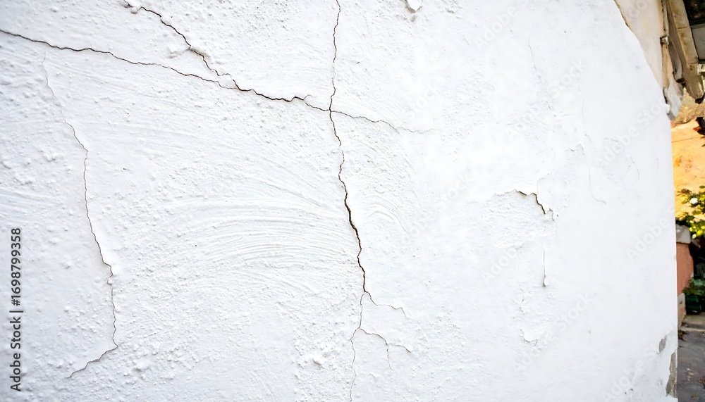 Obraz premium Cracked whitewashed wall